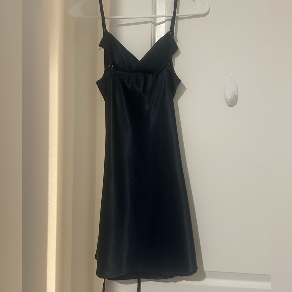 Cider Blue Satin Mini Dress